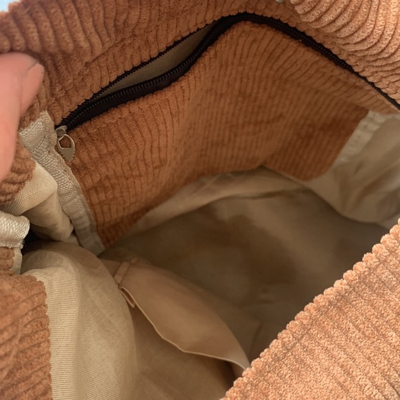 Brown corduroy tote bag - Picture 4 of 4